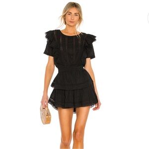 Loveshack Fancy Natasha Dress in Black size XS